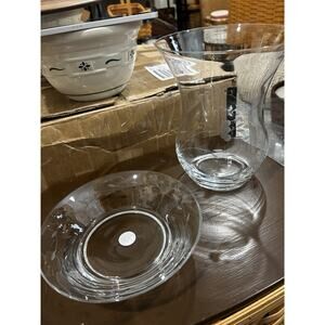 Princess House Heritage Crystal Handblown Hurricane 2 Piece Vase NEW 6554